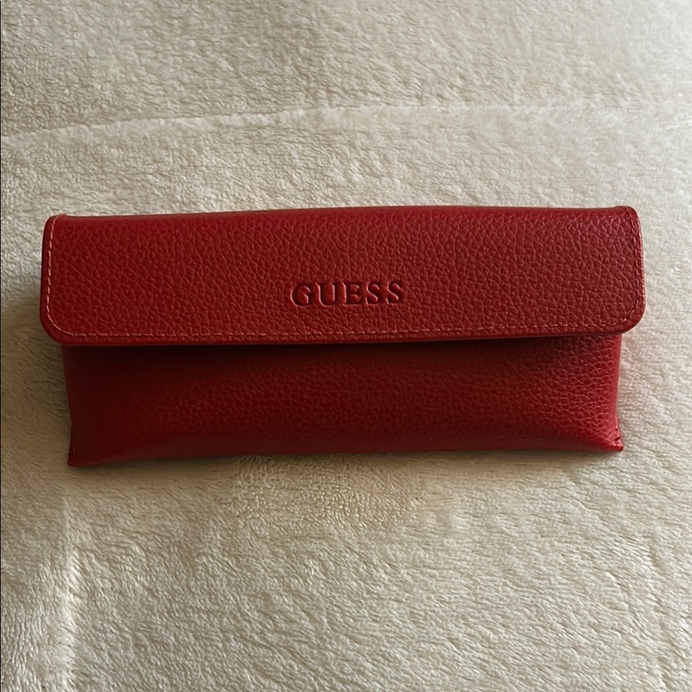 Guess Red Leather Eye Glass Case